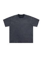 Snow Washed Raw-Edge Neckline T-Shirt
