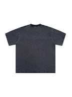 Snow Washed Raw-Edge Neckline T-Shirt