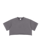 Snow Washed Raw Edge Crop Top