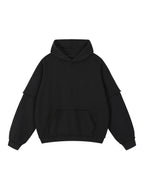 Snow Washed Raw Edge Double Layered Hoodie