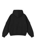 Snow Washed Raw Edge Double Layered Hoodie