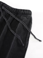 Snow Washed Raw Hem Shorts