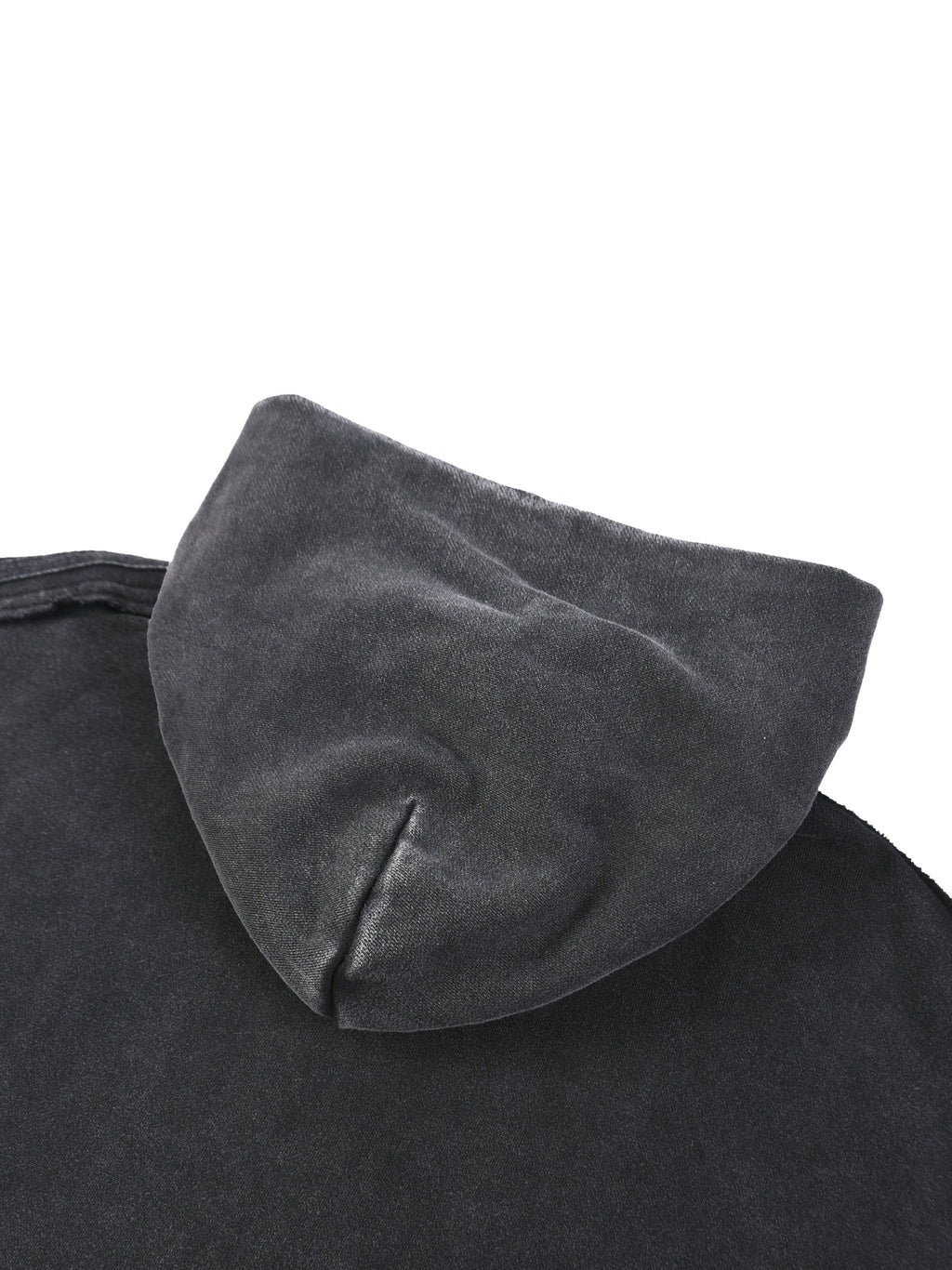 Snow Washed Tape Raw Edge Zip Hoodie - Men