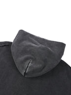 Snow Washed Tape Raw Edge Zip Hoodie - Men