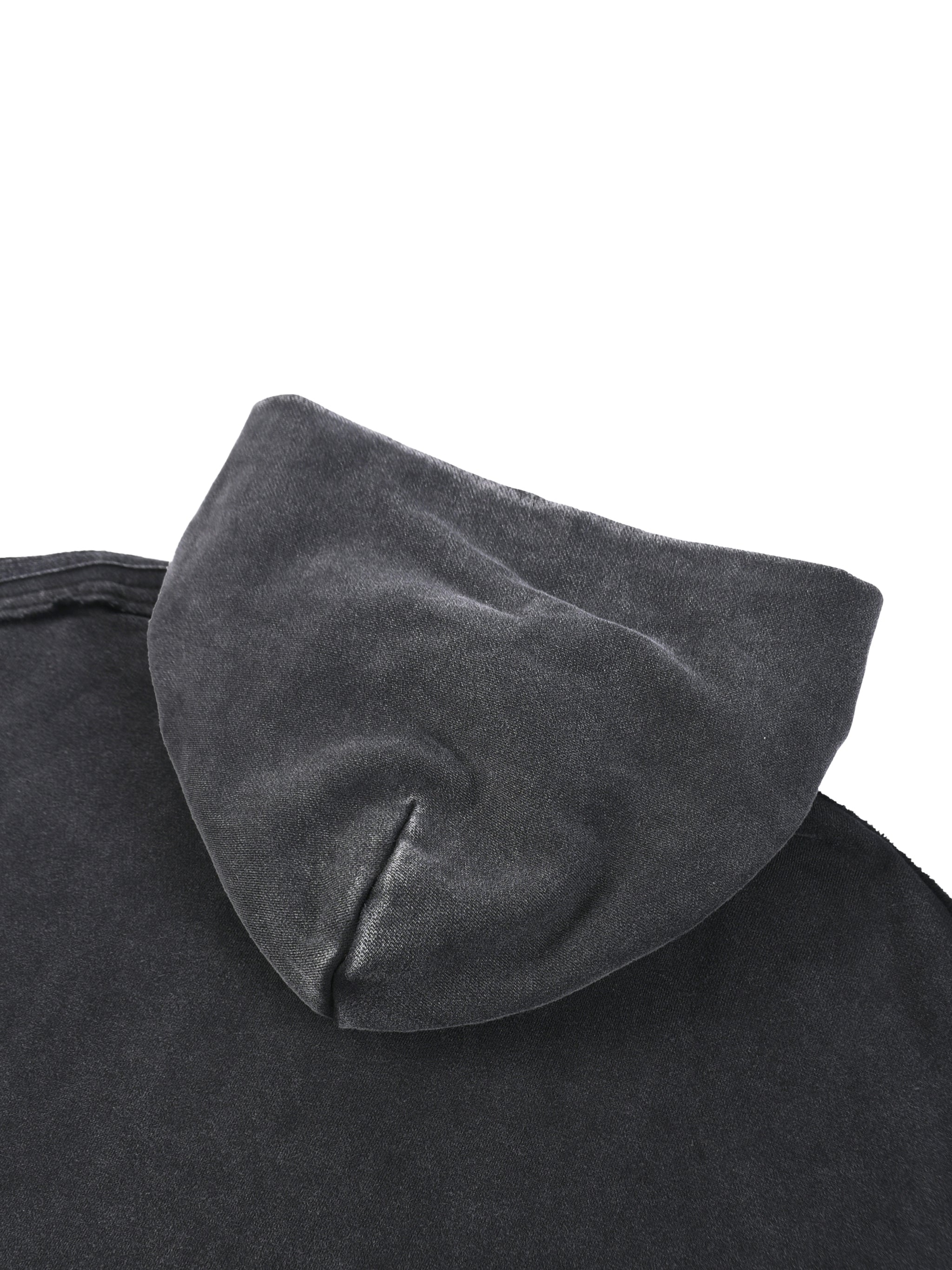 Snow Washed Tape Raw Edge Zip Hoodie - Women