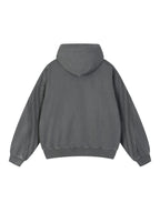 Snow Washed Tape Raw Edge Zip Hoodie - Men
