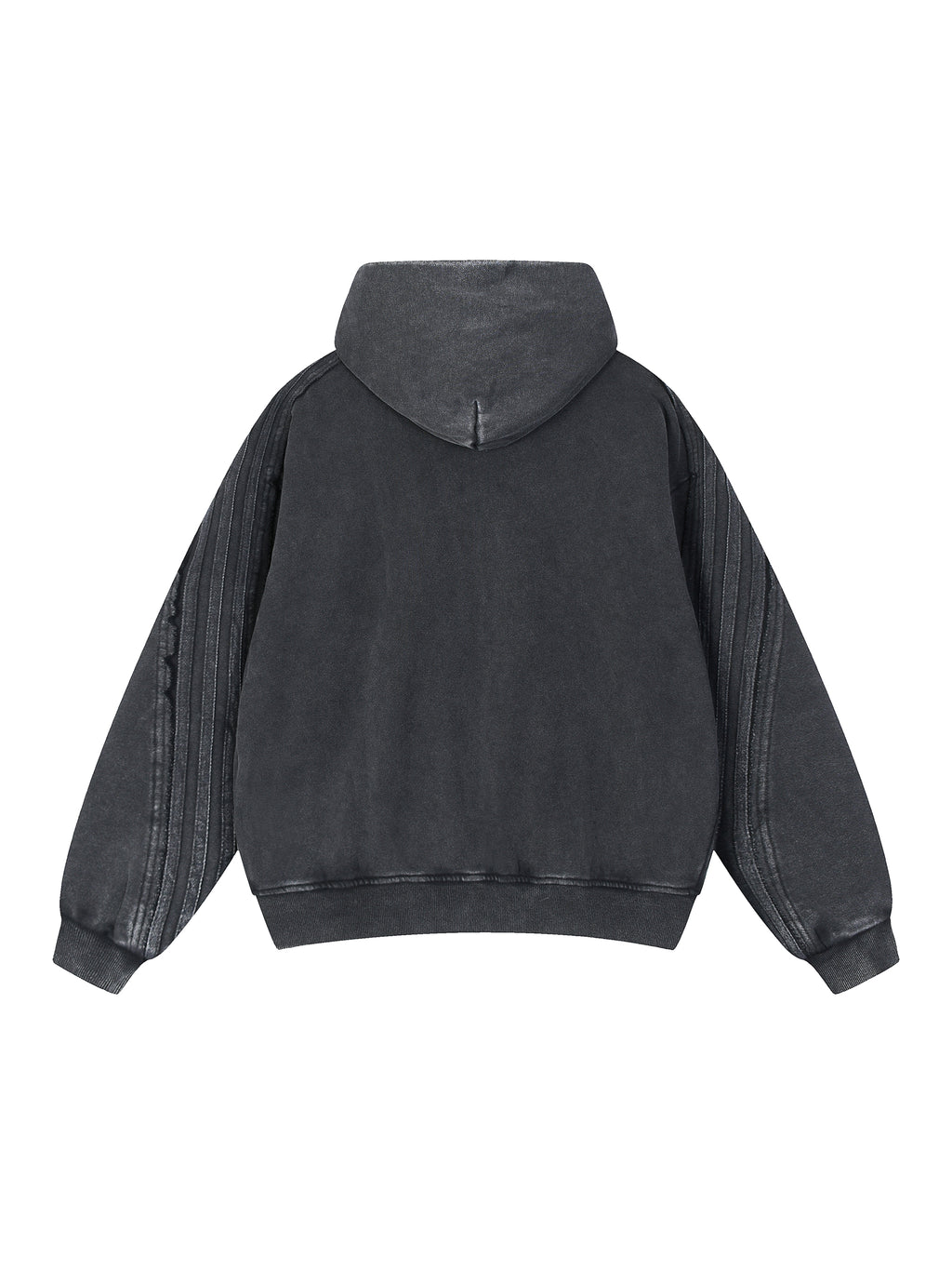 Snow Washed Tape Raw Edge Zip Hoodie - Women