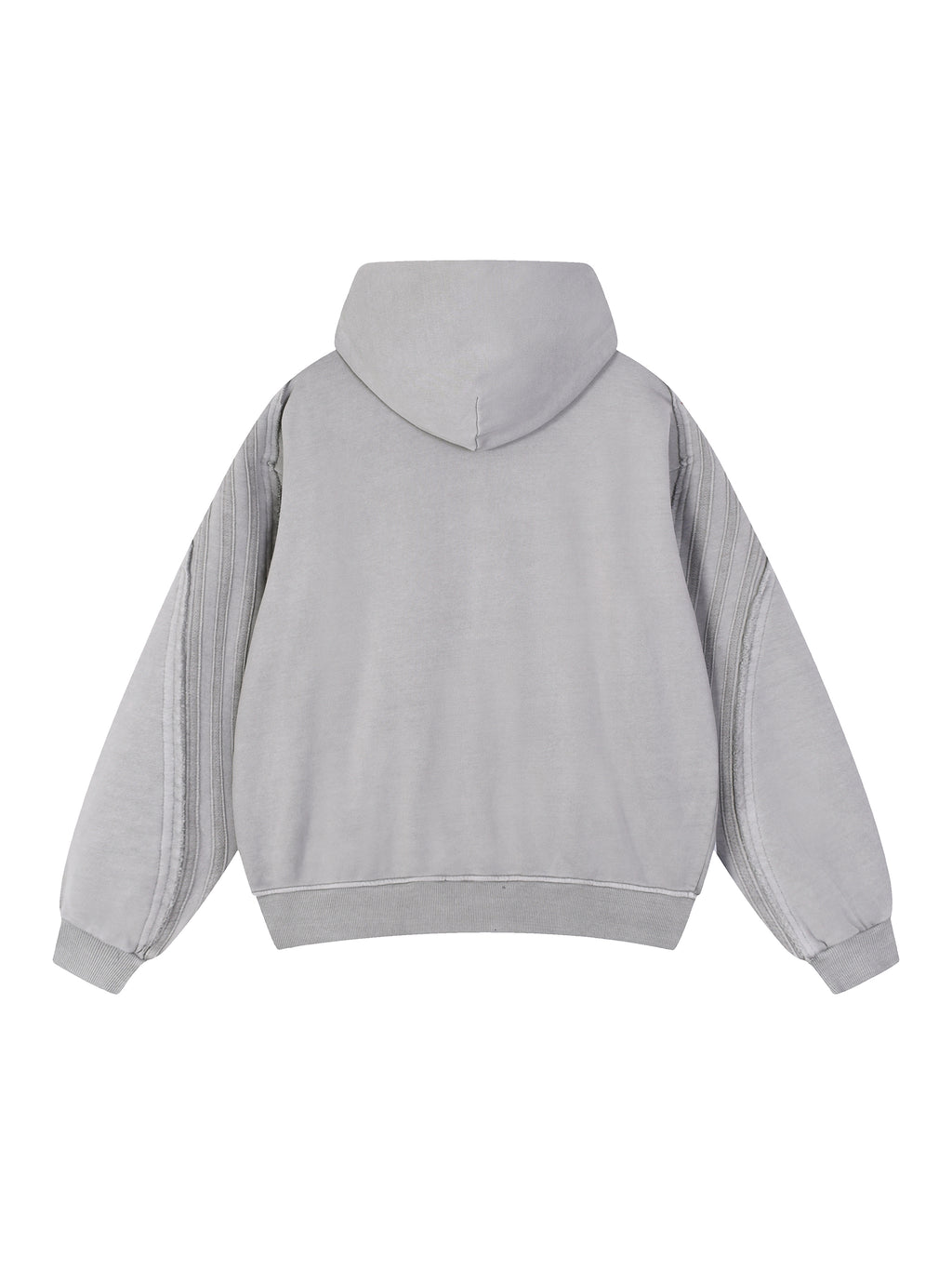 Snow Washed Tape Raw Edge Zip Hoodie - Men