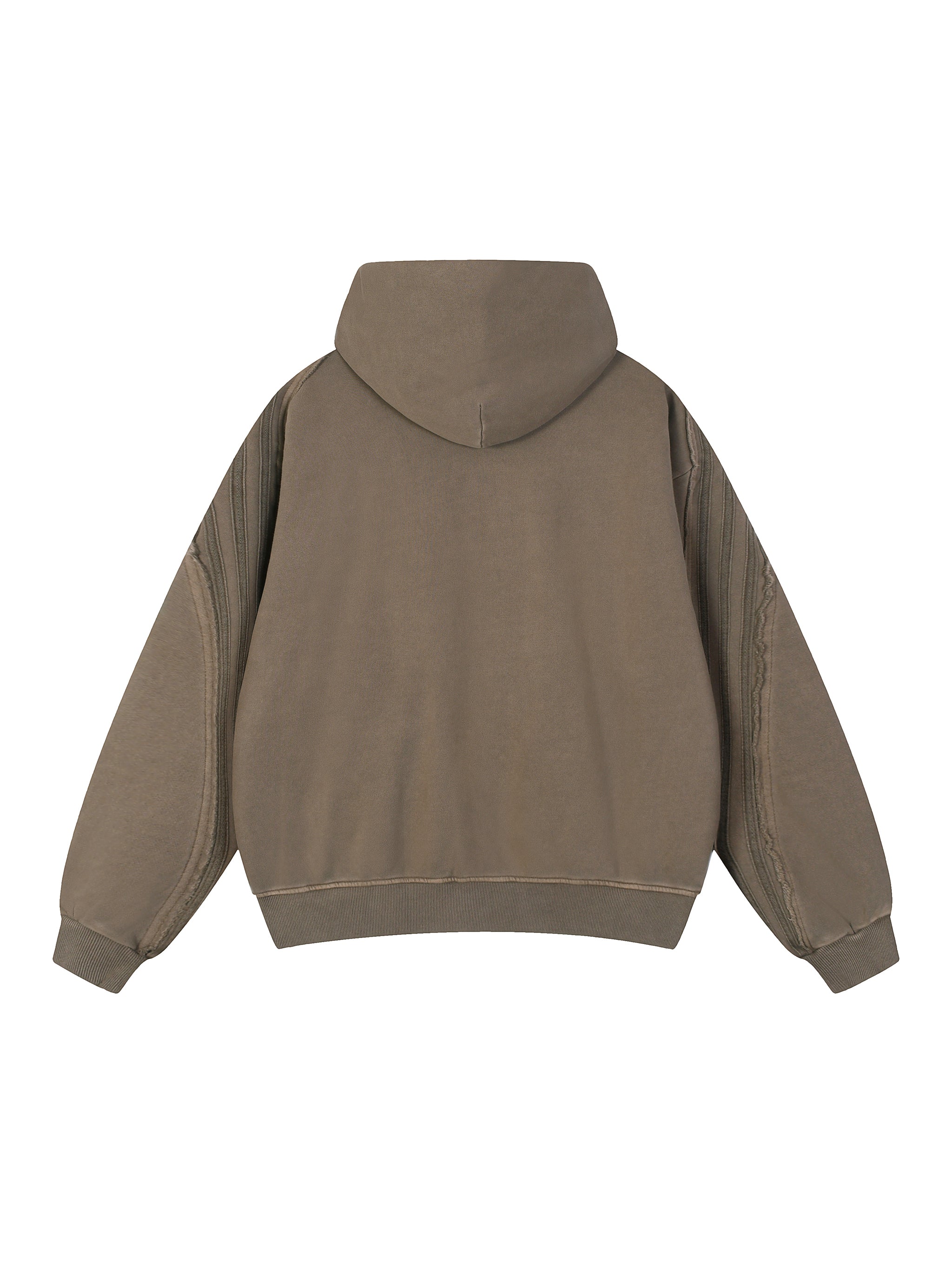 Snow Washed Tape Raw Edge Zip Hoodie - Women