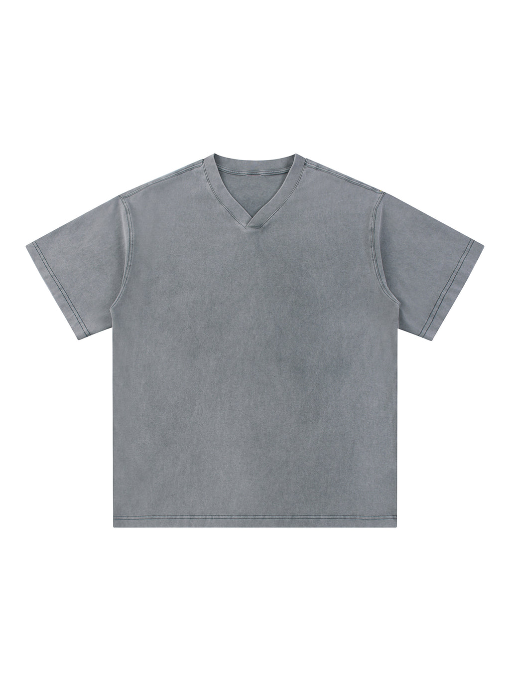 Snow Washed V-Neck Cotton T-Shirt
