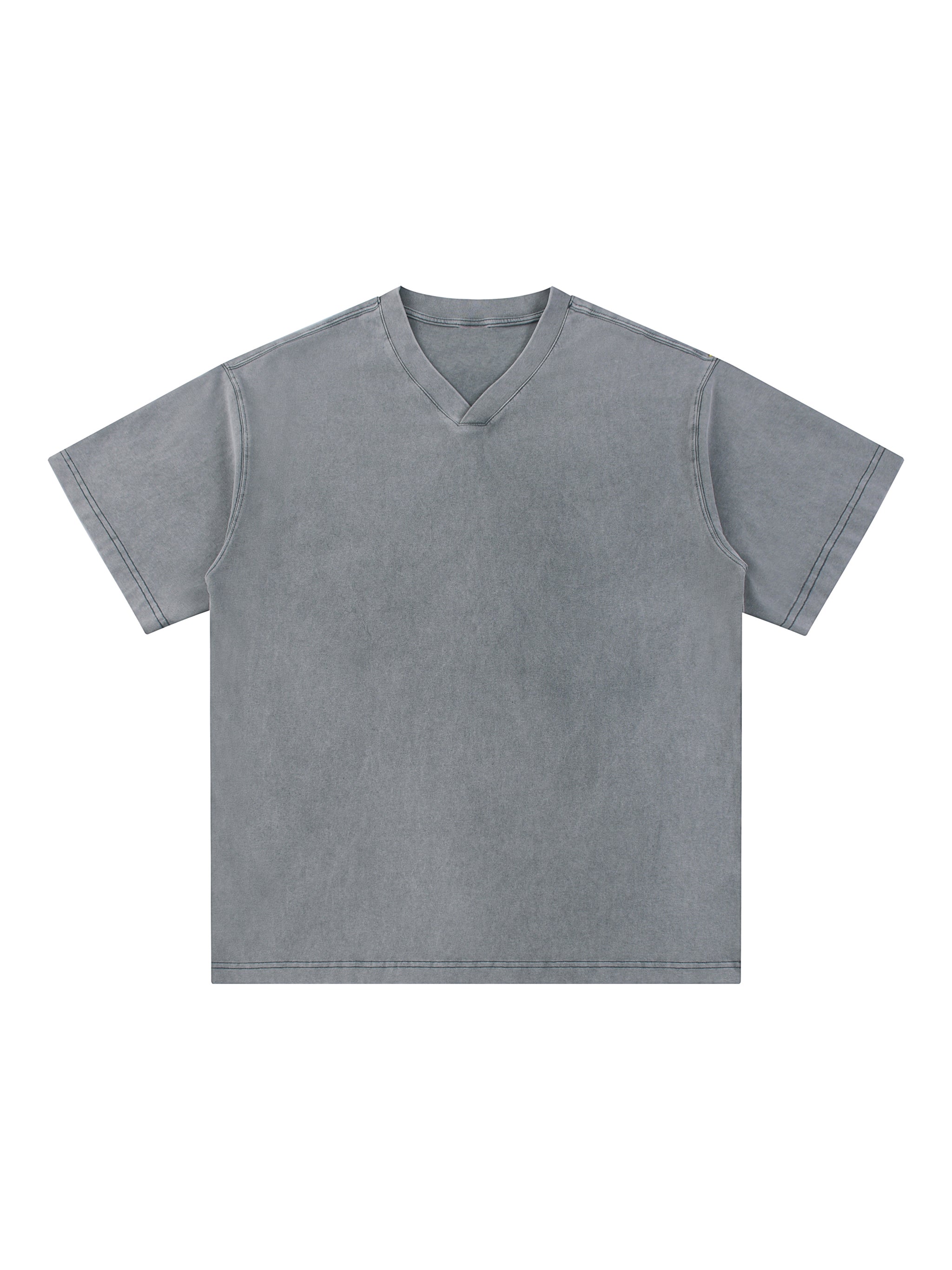 Snow Washed V-Neck Cotton T-Shirt