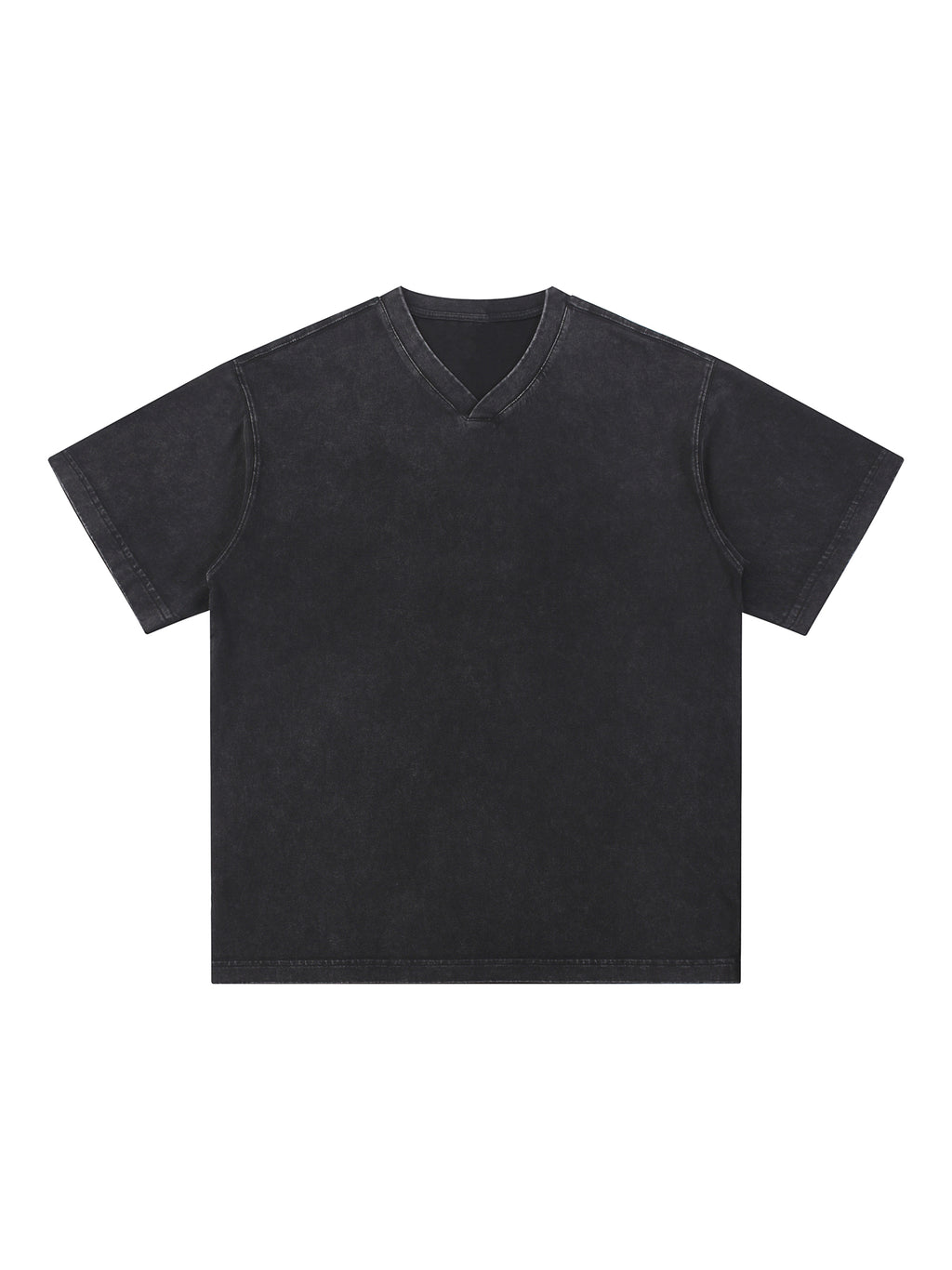 Snow Washed V-Neck Cotton T-Shirt
