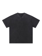 Snow Washed V-Neck Cotton T-Shirt