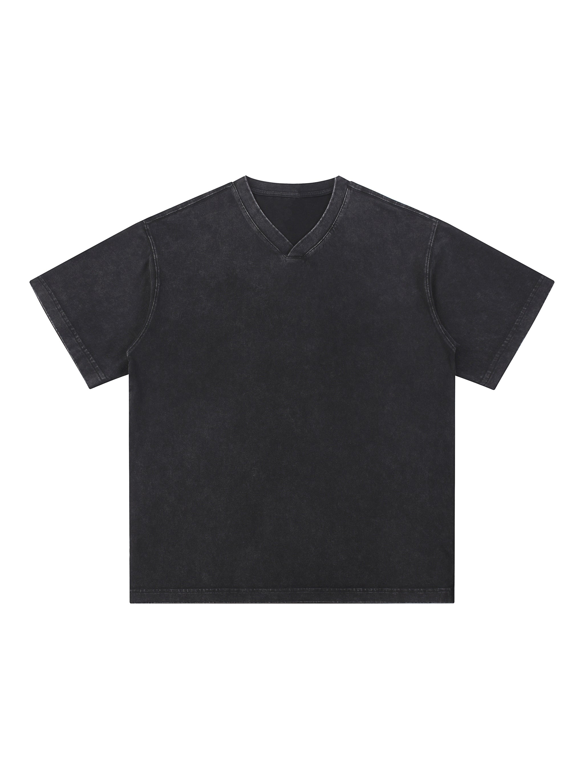Snow Washed V-Neck Cotton T-Shirt