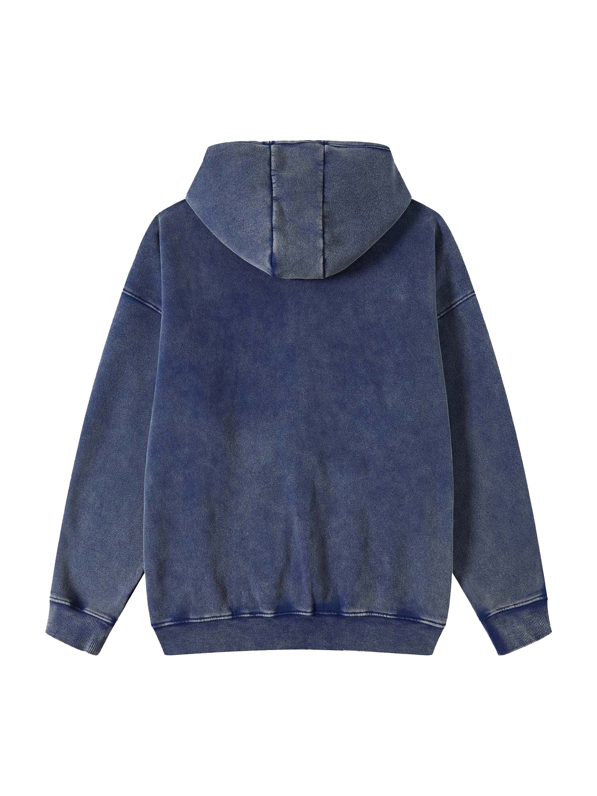 Snow Washed Zip-Through Fleece Hoodie