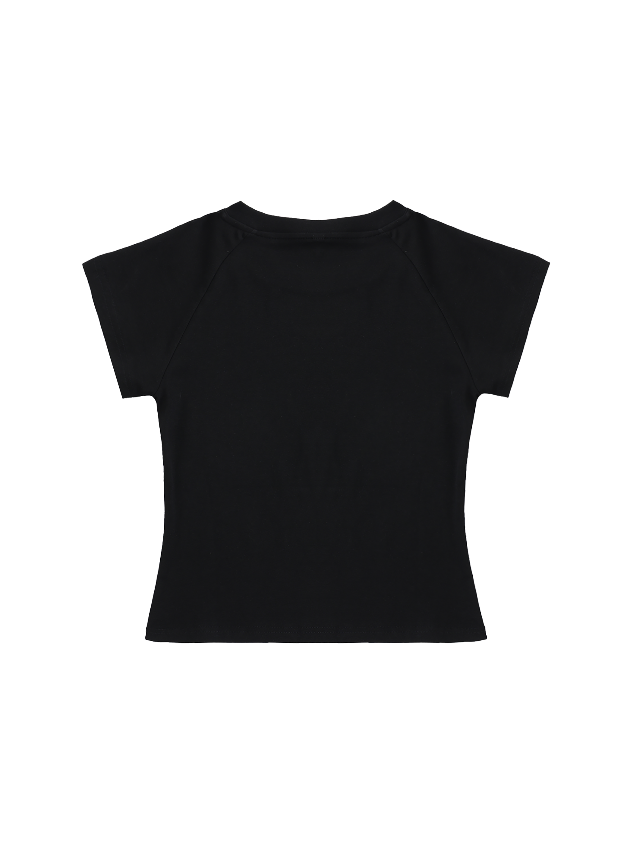 Solid Color Raglan Sleeve Crop Top