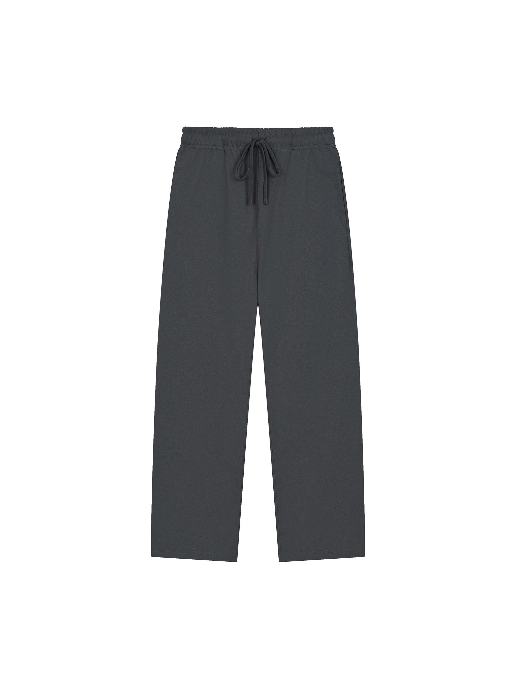 Solid Color Straight-Leg Sweatpants