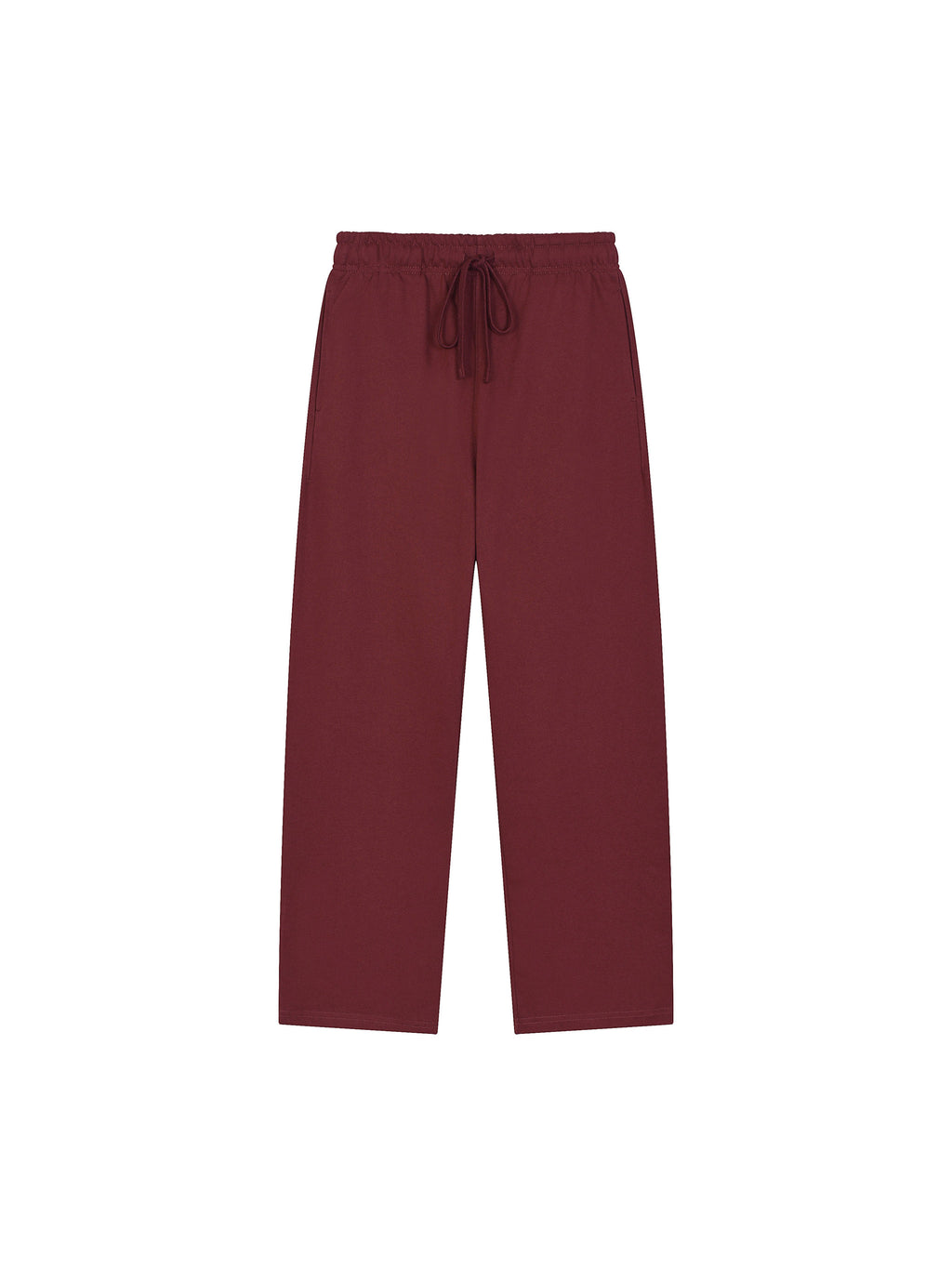 Solid Color Straight-Leg Sweatpants