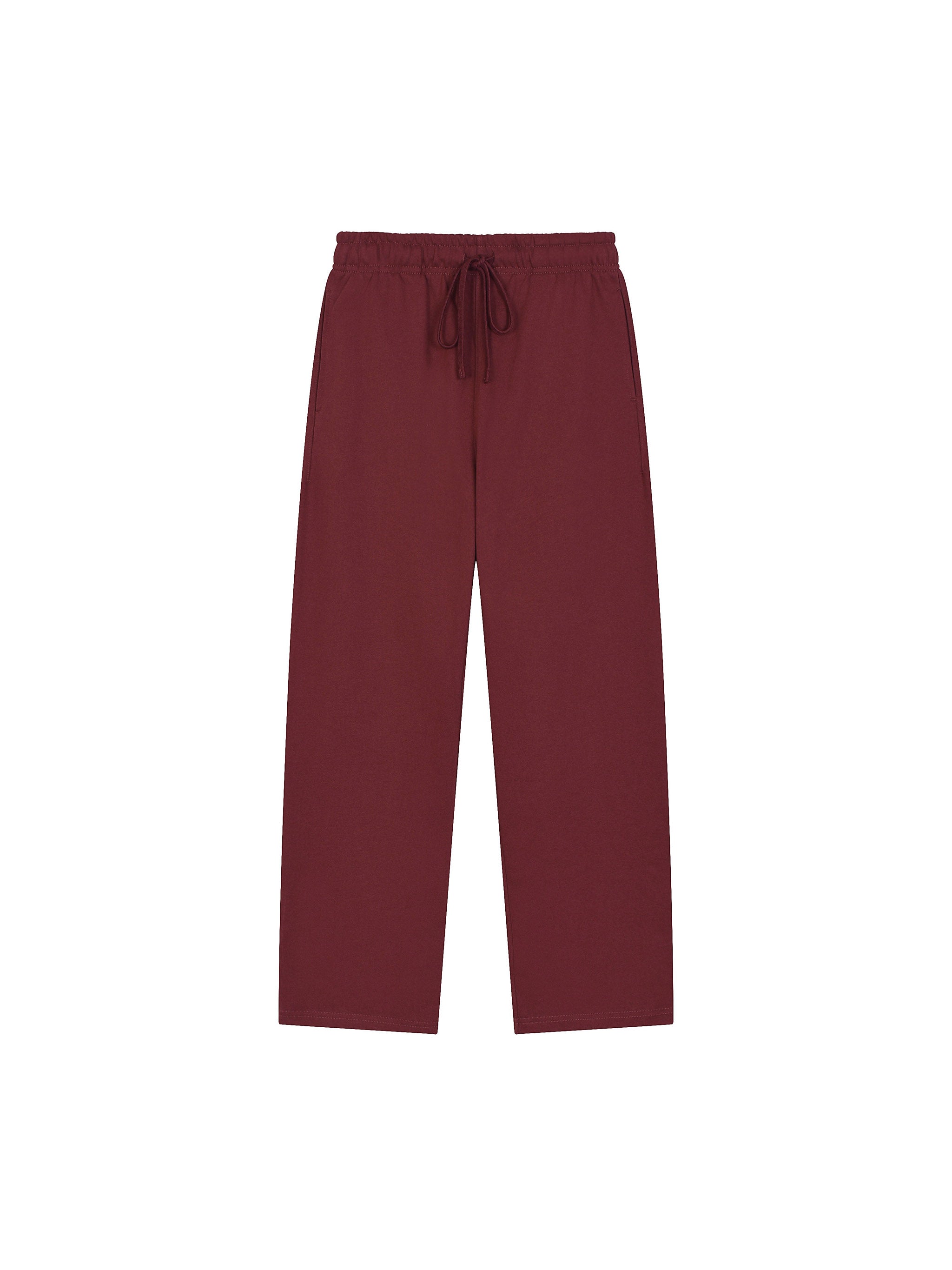 Solid Color Straight-Leg Sweatpants