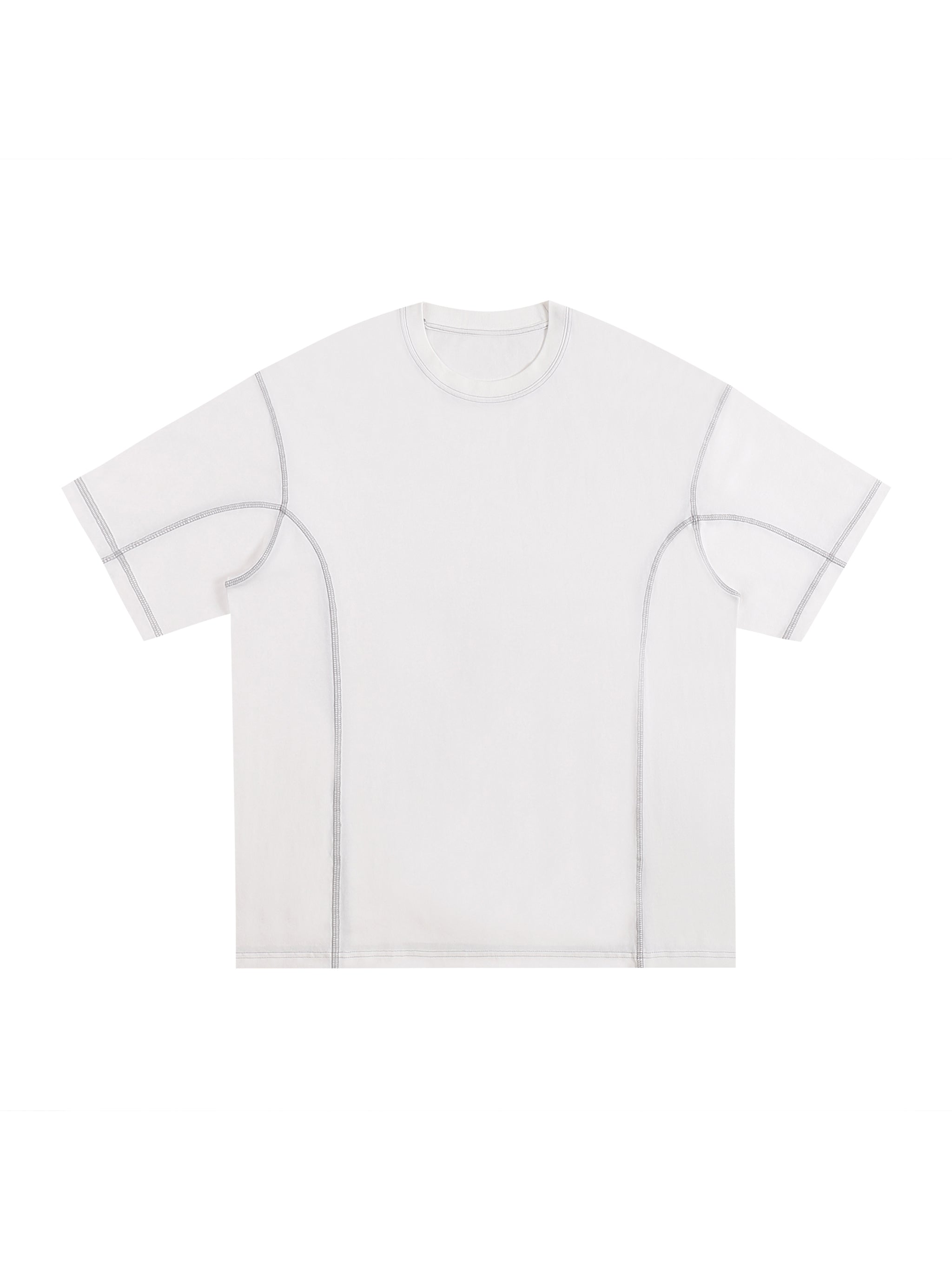 Streetwear Contrast-Stitched Cotton T-Shirt
