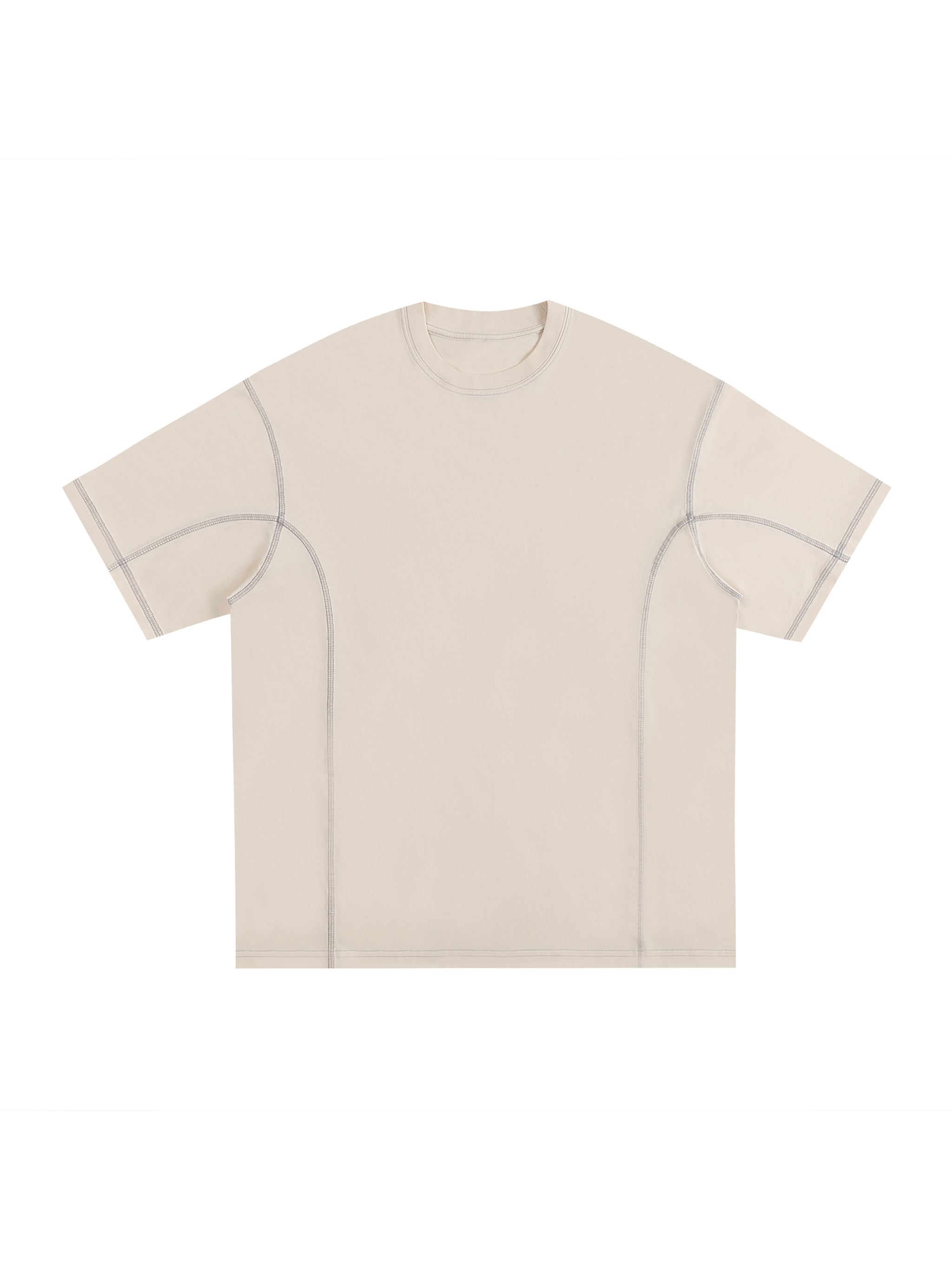 Streetwear Contrast-Stitched Cotton T-Shirt