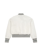 Striped Rib Collar Zip Jacket