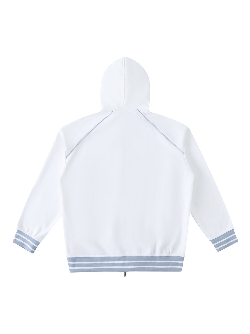 Striped Trim Zip-Up Hoodie