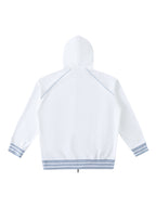 Striped Trim Zip-Up Hoodie