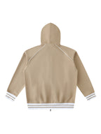 Striped Trim Zip-Up Hoodie