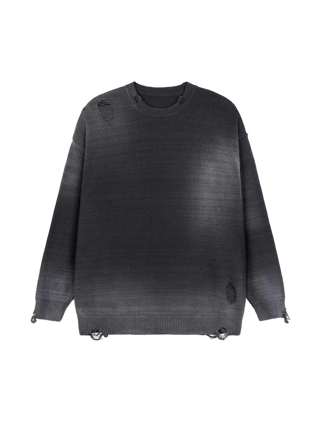 Sun Fade Distressed Ripped Crewneck sweater