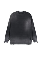 Sun Fade Distressed Ripped Crewneck sweater