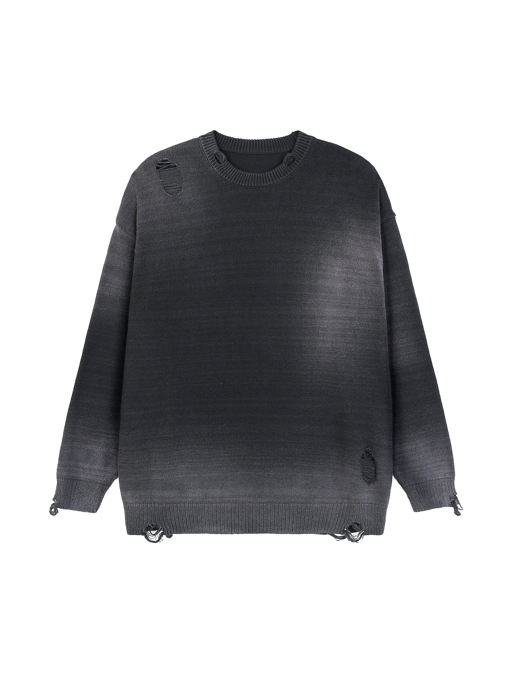 Sun Fade Distressed Ripped Crewneck sweater