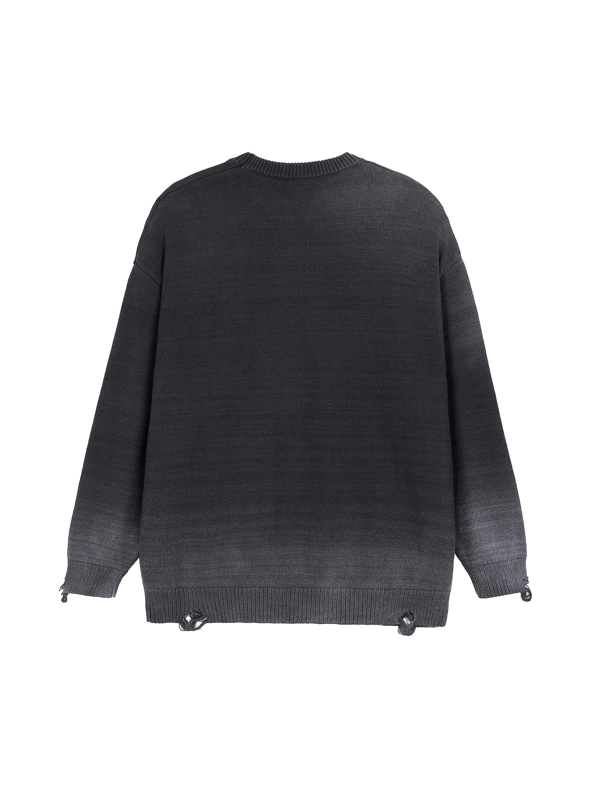 Sun Fade Distressed Ripped Crewneck sweater