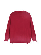 Sun Fade Distressed Ripped Crewneck sweater
