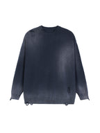 Sun Fade Distressed Ripped Crewneck sweater
