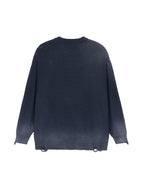 Sun Fade Distressed Ripped Crewneck sweater