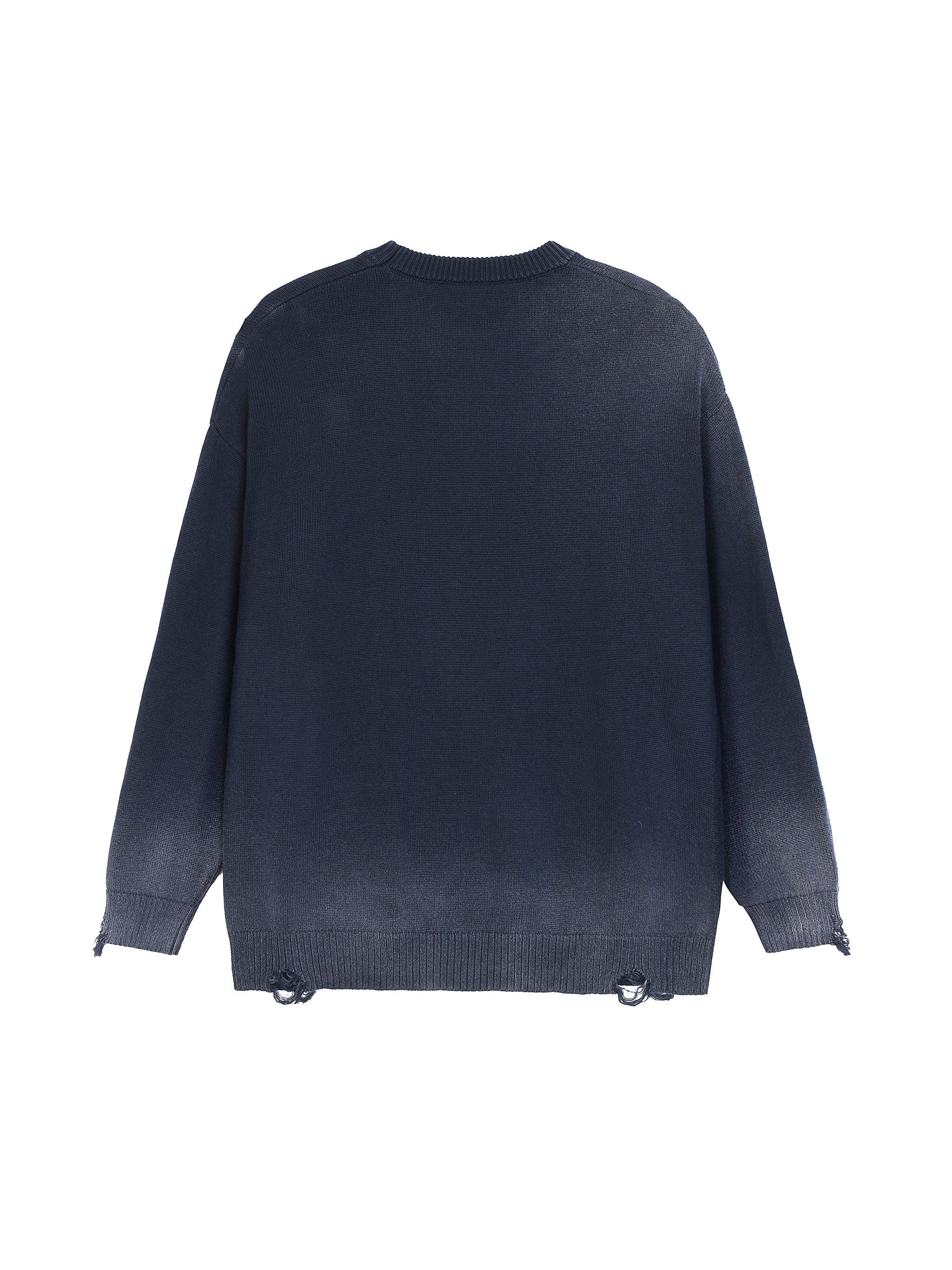 Sun Fade Distressed Ripped Crewneck sweater