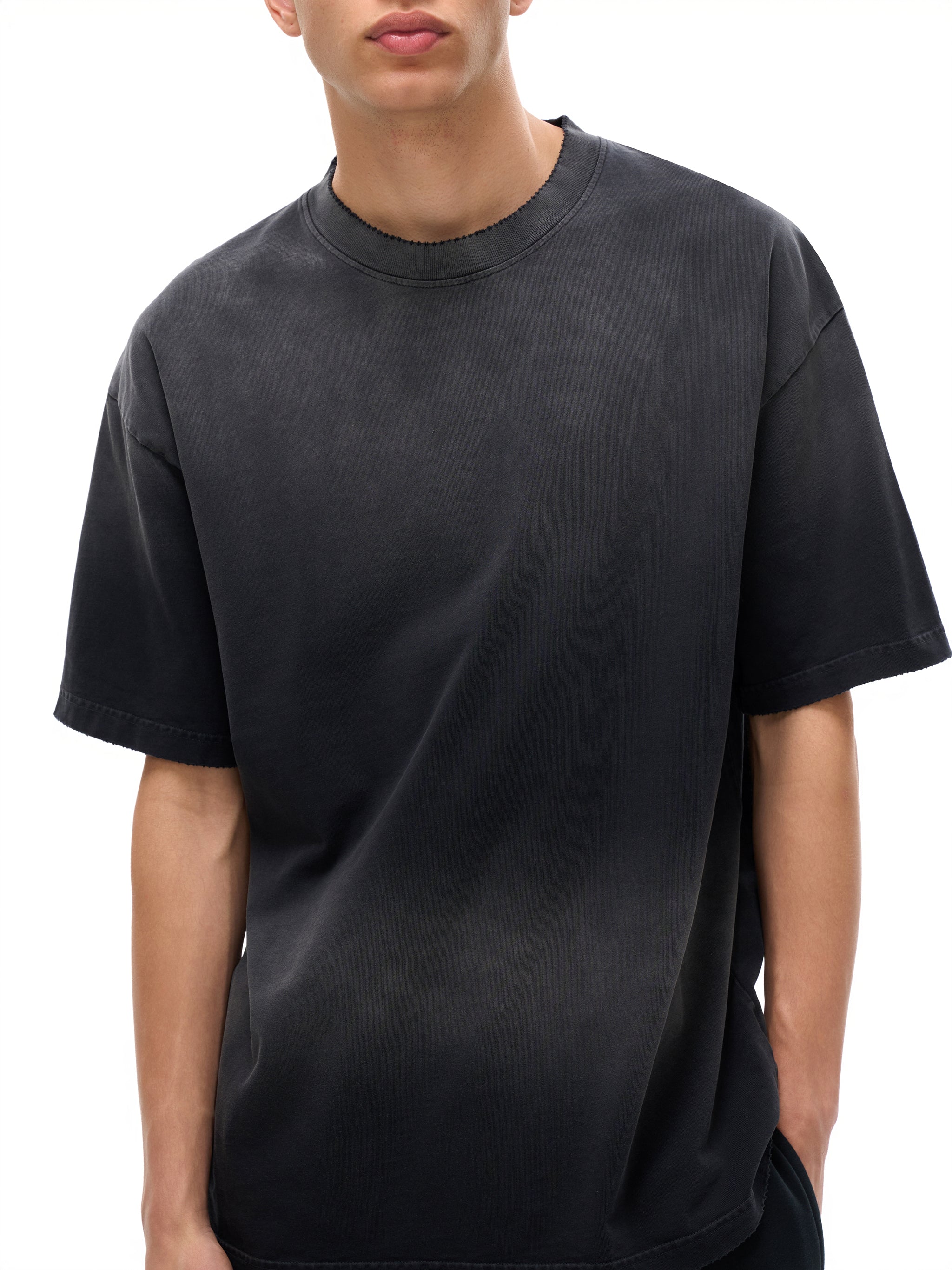 Sun Fade Hand-Frayed Cotton T-Shirt
