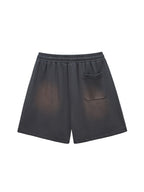 Sun Fade Raw Edge Cotton Shorts