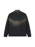 Sun Fade Raw Edge Quarter-Zip Sweatshirt