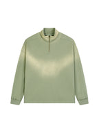 Sun Fade Raw Edge Quarter-Zip Sweatshirt
