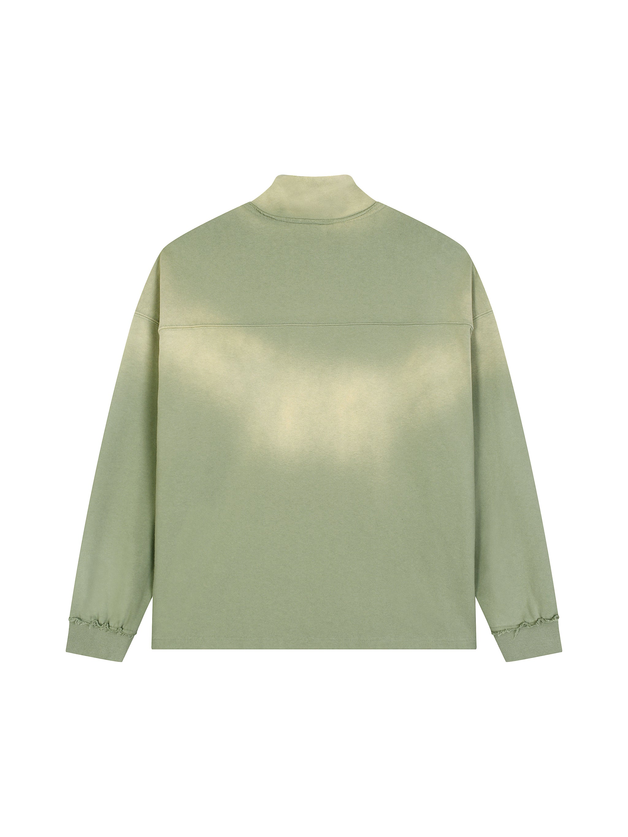 Sun Fade Raw Edge Quarter-Zip Sweatshirt