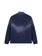 Sun Fade Raw Edge Quarter-Zip Sweatshirt