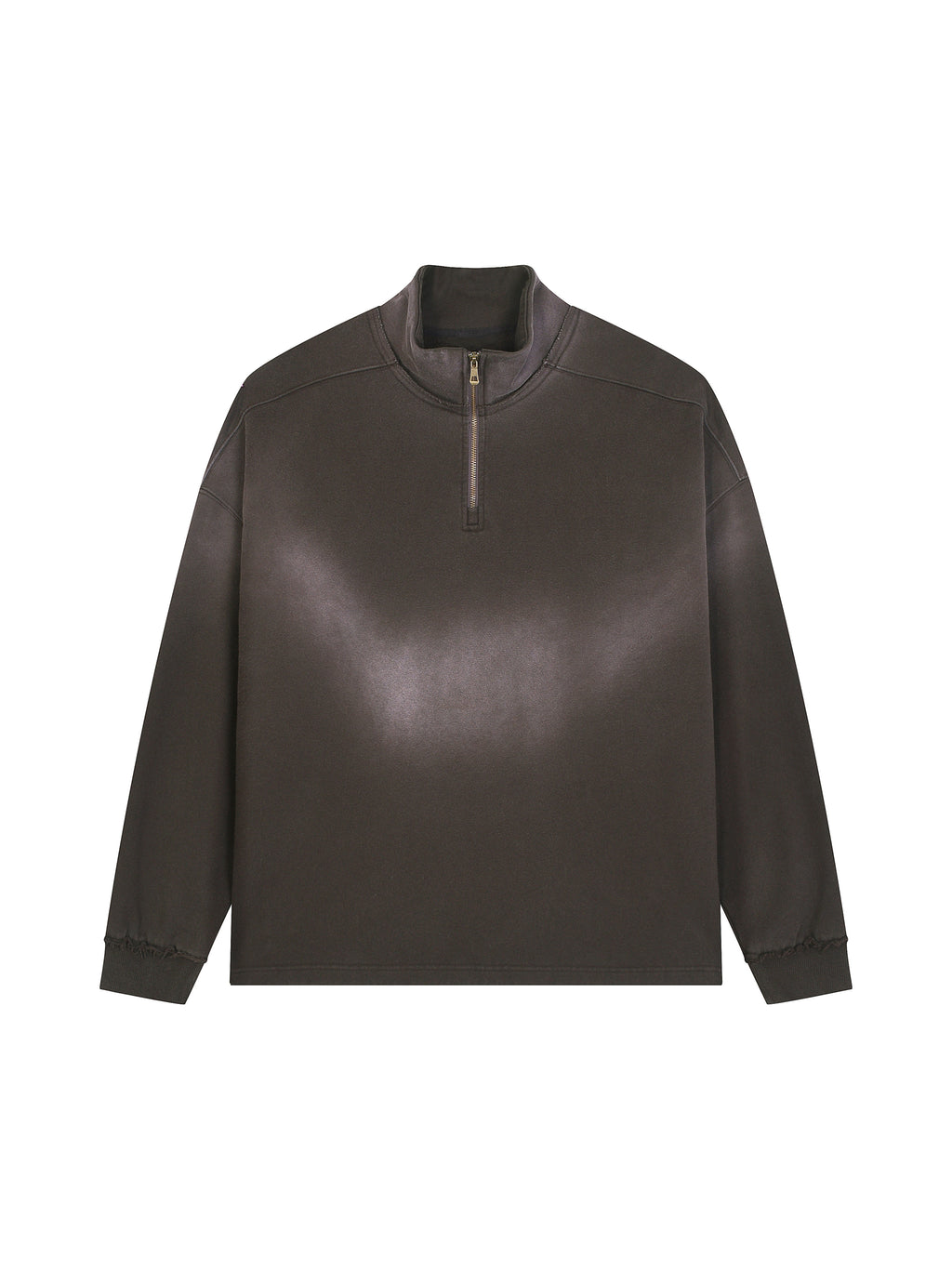 Sun Fade Raw Edge Quarter-Zip Sweatshirt