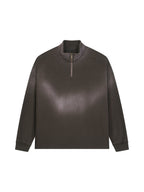 Sun Fade Raw Edge Quarter-Zip Sweatshirt