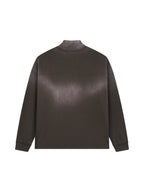 Sun Fade Raw Edge Quarter-Zip Sweatshirt