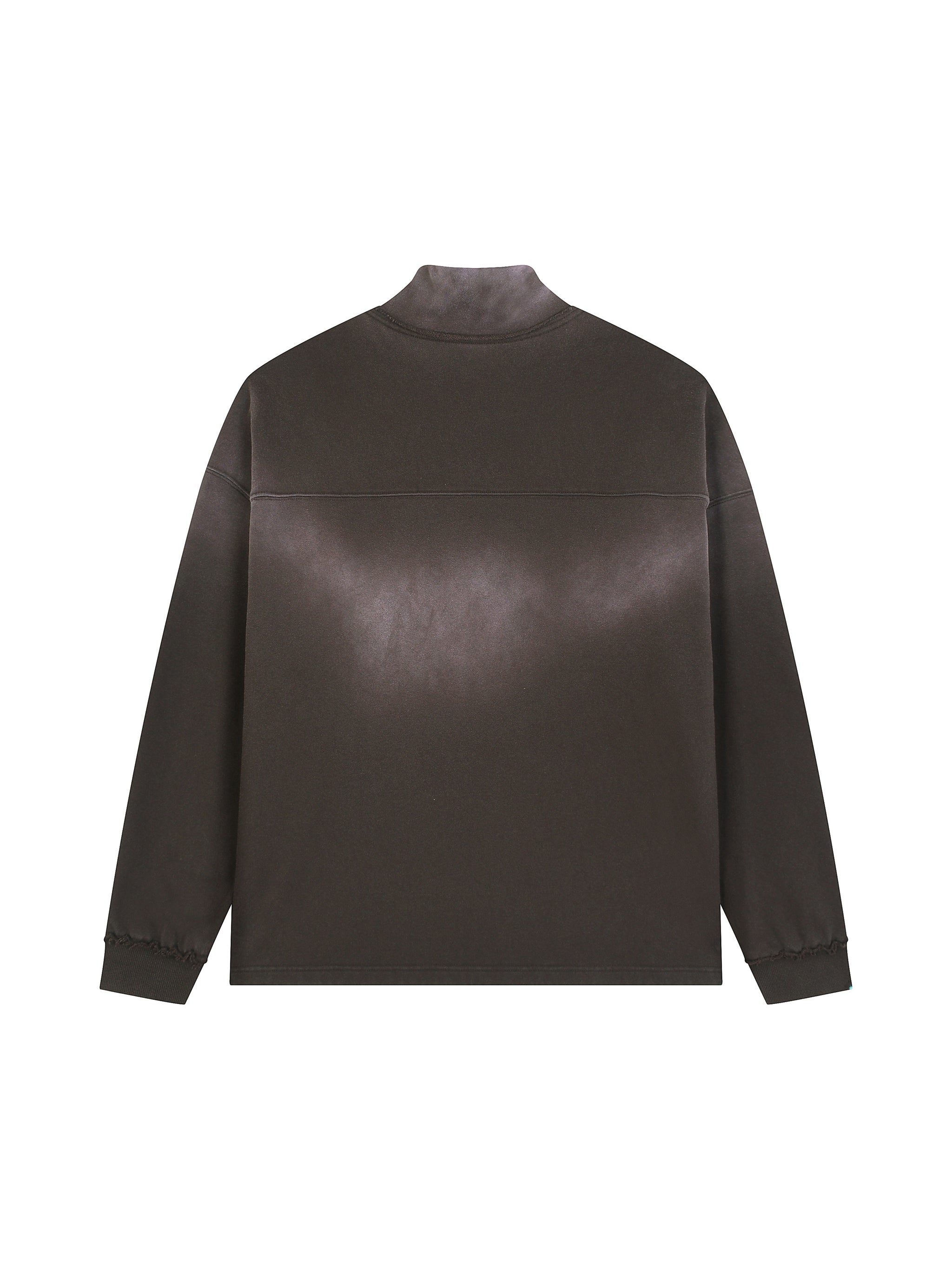 Sun Fade Raw Edge Quarter-Zip Sweatshirt