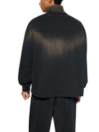 Sun Fade Raw Edge Quarter-Zip Sweatshirt