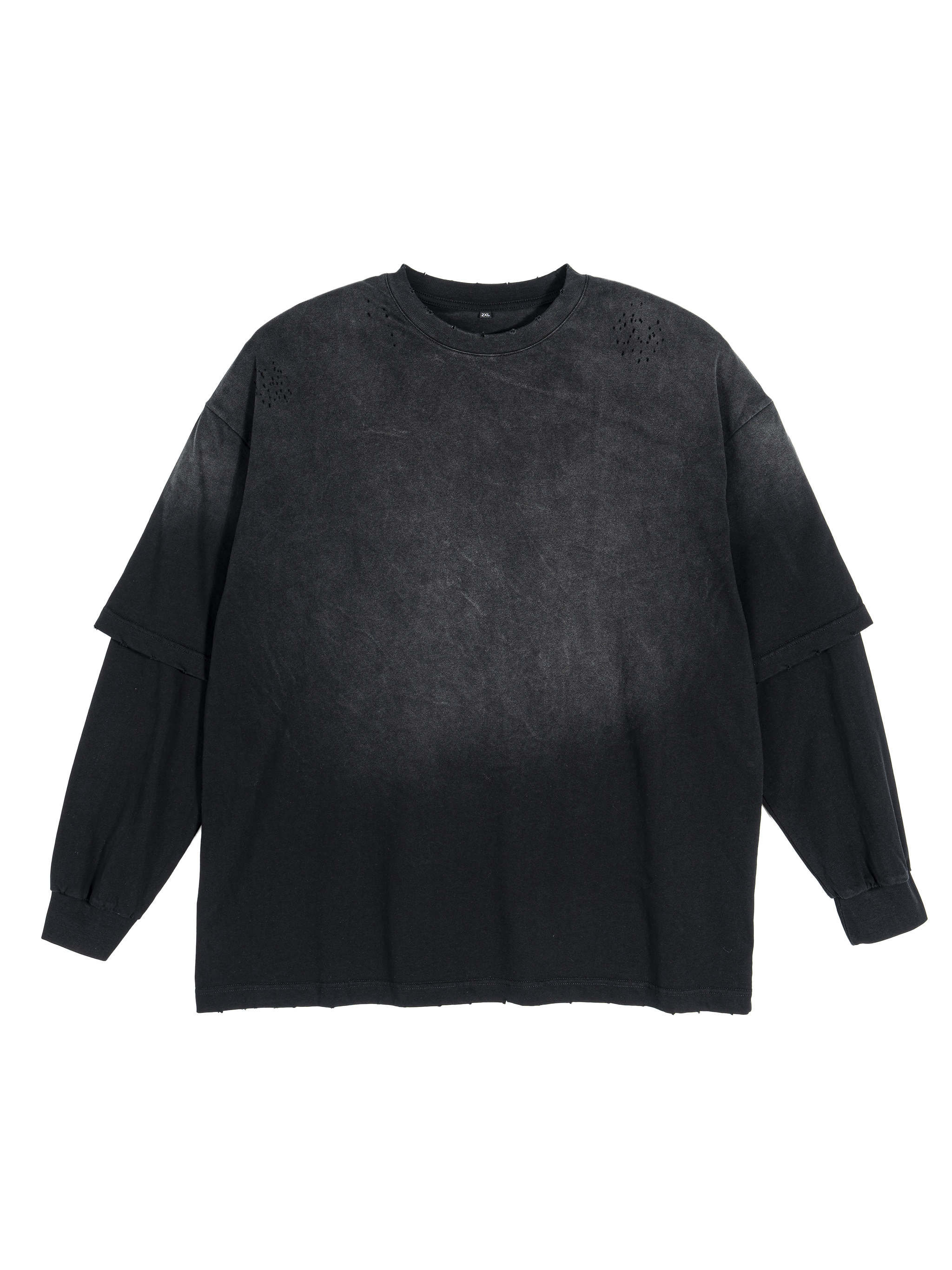 Sunfade Hand-Frayed Faux Two-Piece T-Shirt