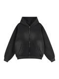 Sunfade Two-way Zipper Boxy Fleece Hoodie